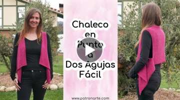 Chaleco a Dos Agujas Fácil Paso a Paso | Chaleco de Lana DIY | Patrón de Tejido